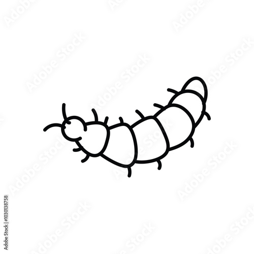 Worms  hand draw doodle vector icon photo