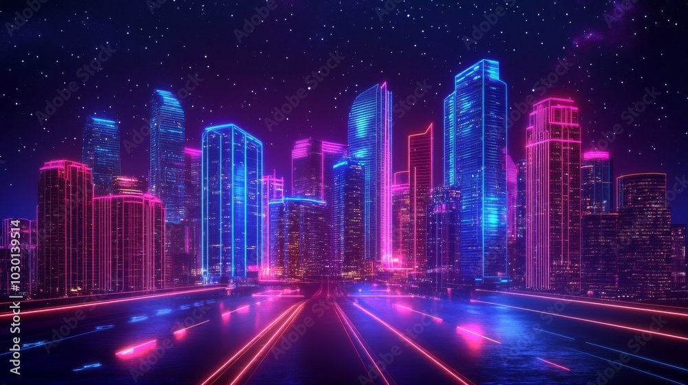 Futuristic Neon Cityscape Futuristic Neon Cityscape
