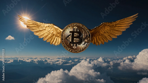 Bitcoin flying with the wings