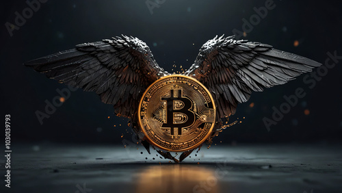 Bitcoin flying with the wings