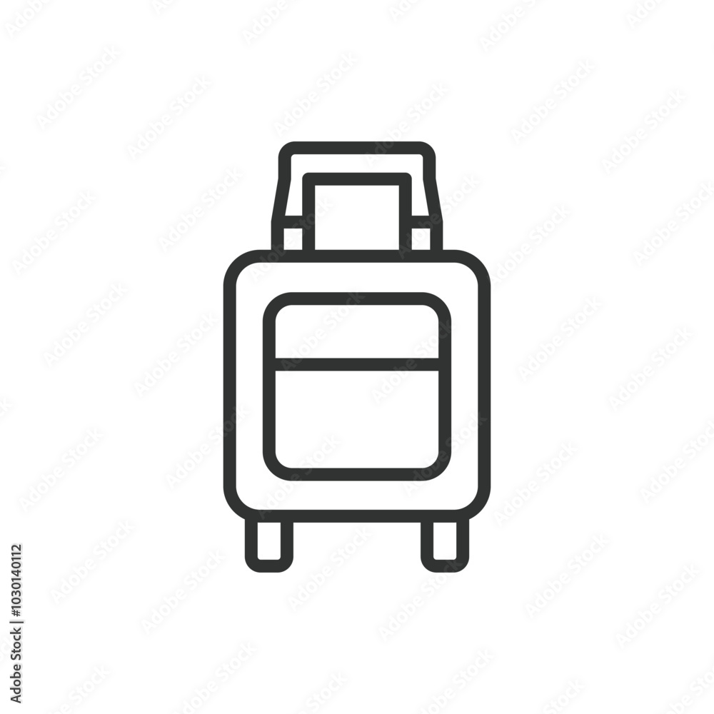 Airport bag, in line design. Airport bag, luggage, travel, suitcase, baggage, airport, carry-on on white background vector. Airport bag editable stroke icon Airport bag, in line design. Airport bag, luggage, travel, suitcase, baggage, airport, carry-on on white background vector. Airport bag editable stroke icon