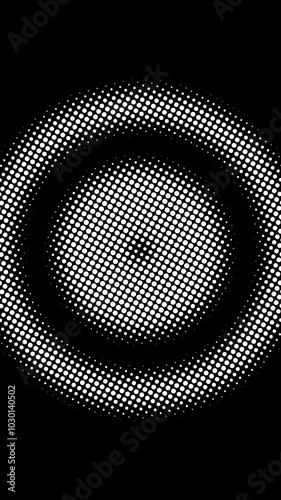 Abstract black and white gradient halftone dotted background with a pop cartoon comic motion pattern. Seamless loop in retro monochrome vintage style in 4k. Fit for tint, alpha, or overlay layer