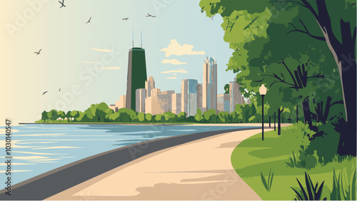 A Peaceful Fall Walk in Lincoln Park with Chicago’s Skyline
