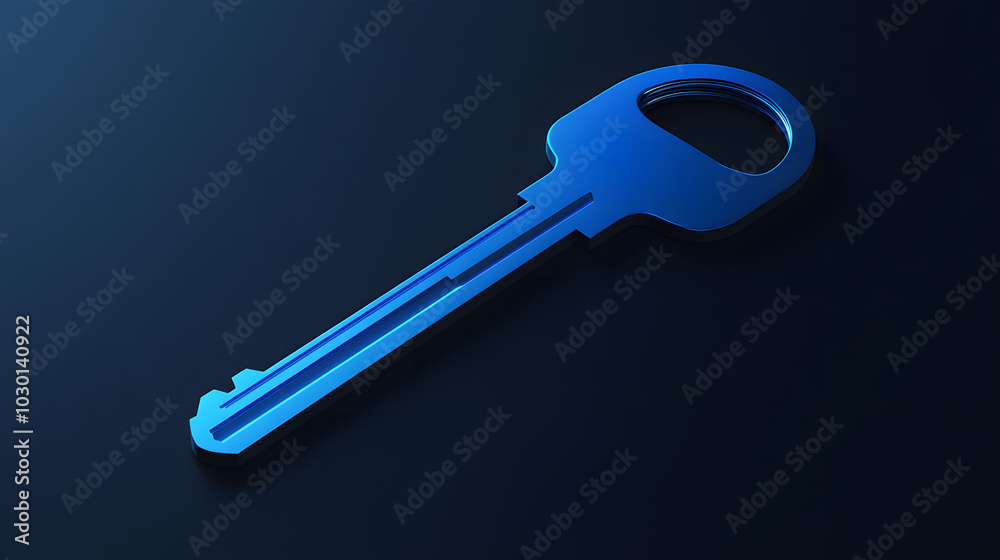 Innovative 3D Blue Key Asset Perfect for Fintech Mobile Applications with a Sleek Black Background Innovative 3D Blue Key Asset Perfect for Fintech Mobile Applications with a Sleek Black Background
