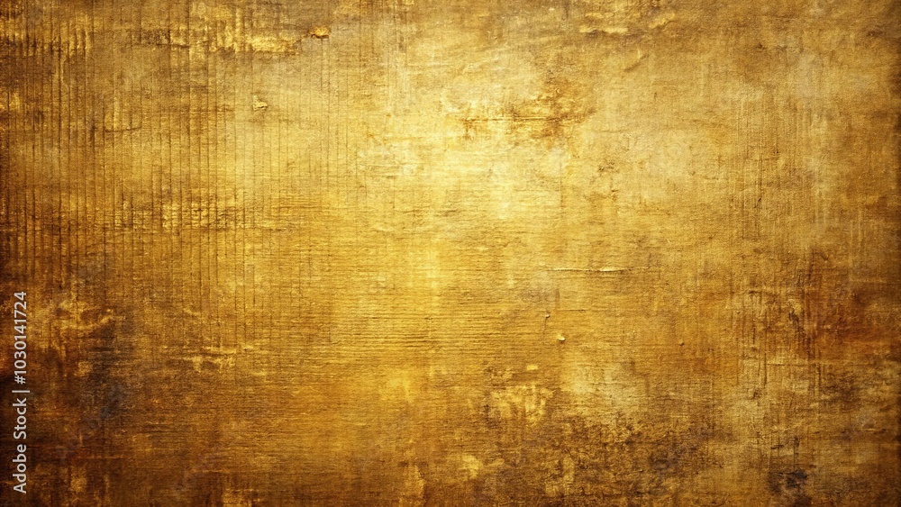 Fototapeta premium A textured canvas of golden hues, with a captivating depth of patina and subtle variations in light and shadow, reminiscent of an age-old parchment