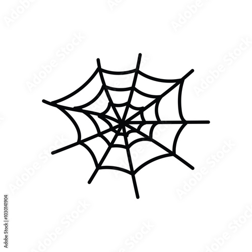 Spider web hand draw doodle vector icon
