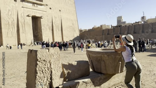 Armed only with her smartphone, a modern-day female explorer delves into the depths of the temple of Edfu in Egypt, bringing its secrets to life.