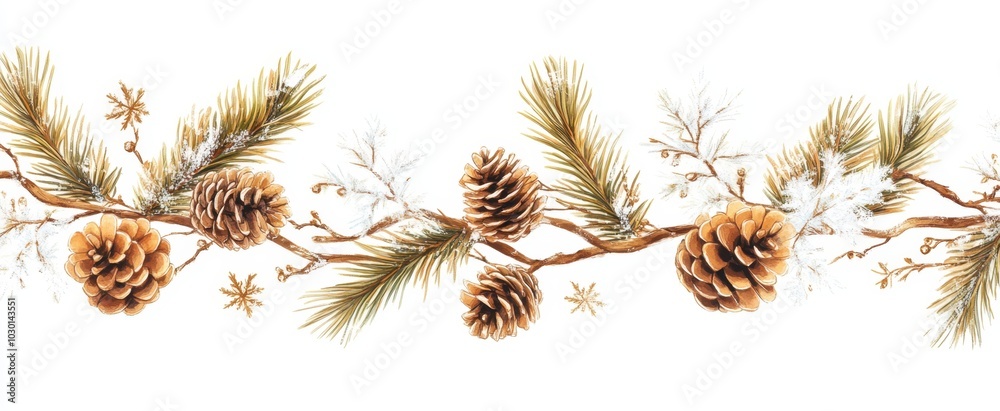 Naklejka premium The Pine Cones and Branches