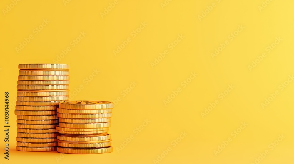 3D Illustration of Cryptocurrency Coin Stack with Empty Space for Your Custom Text or Branding 3D Illustration of Cryptocurrency Coin Stack with Empty Space for Your Custom Text or Branding
