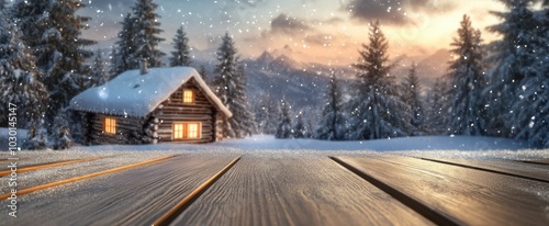 The Cozy Winter Cabin Scene