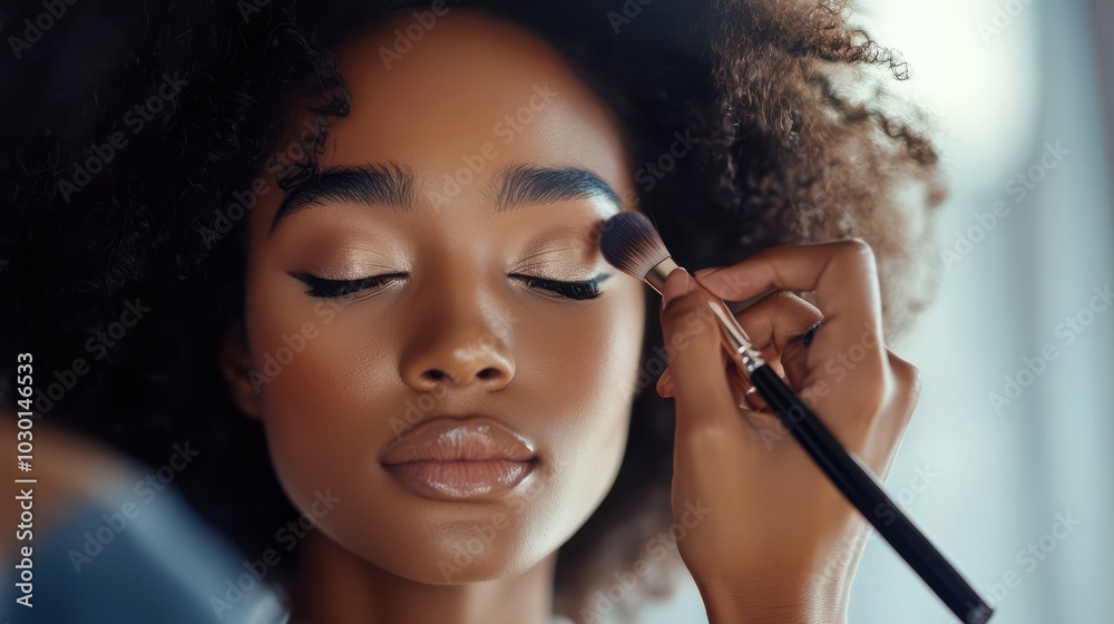 Professional Makeup Artist Applying Eyeshadow for An Elegant Look Professional Makeup Artist Applying Eyeshadow for An Elegant Look
