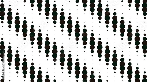 Striking vertical dot pattern featuring black dots of varying sizes arranged symmetrically on clean white background. Modern and minimalist. Elegance and sophistication