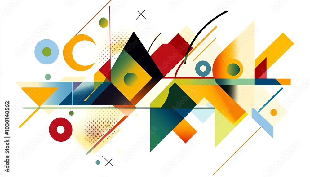 Angular geometric shapes arranged in a dynamic, overlapping composition Angular geometric shapes arranged in a dynamic, overlapping composition