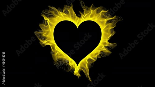 Yellow Heart Particle Animation