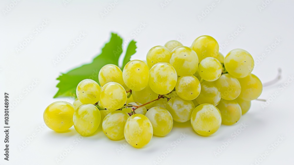 Glorious Abundance: Captivating Close-up of Japanese Shine-Muscat Grapes on a White Canvas Glorious Abundance: Captivating Close-up of Japanese Shine-Muscat Grapes on a White Canvas