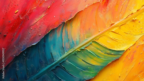 Colorful Abstract Feather Painting