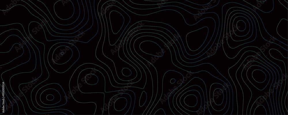 Elegant Dark Topographic Contour Line Pattern with Flowing Organic Shapes Perfect for High-Quality Vector Designs and Graphic Templates
