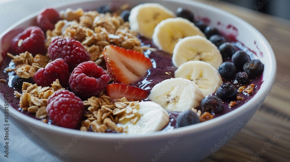 Acai Bowl with Berries, Bananas, and Granola Acai Bowl with Berries, Bananas, and Granola