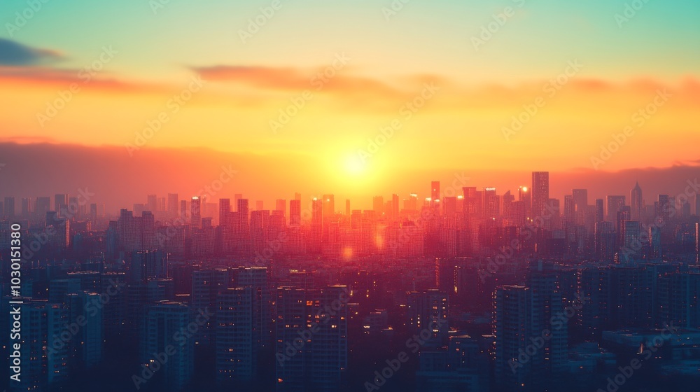 Fototapeta premium Serene Urban Sunset