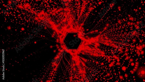 Red Hexagon Particle Animation