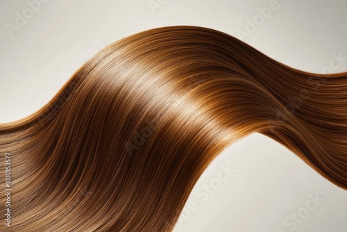 Elegant side view of shiny, keratin-treated long hair displaying smooth strands and vibrant color photo