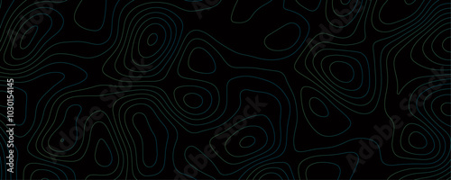 Abstract Dark Topographic Contour Line Art Featuring Smooth Flowing Organic Shapes Perfect for High-Resolution Vector Backgrounds and Graphic Design Templates 