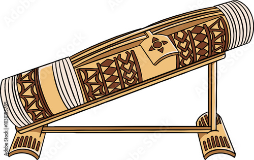 Celempung Indonesian Traditional Instrument Illustration photo