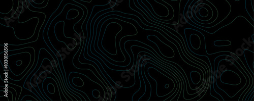 Elegant Dark Abstract Topographic Contour Line Pattern with Smooth Organic Shapes Ideal for Professional Vector Design Projects and Creative Templates 