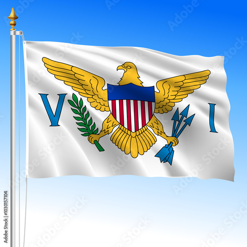 United States Virgin Islands waving flag, antilles, illustration, USA