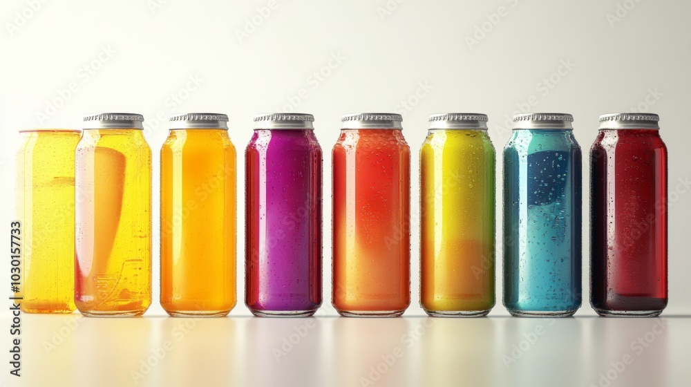 Colorful Beverage Bottles on Display