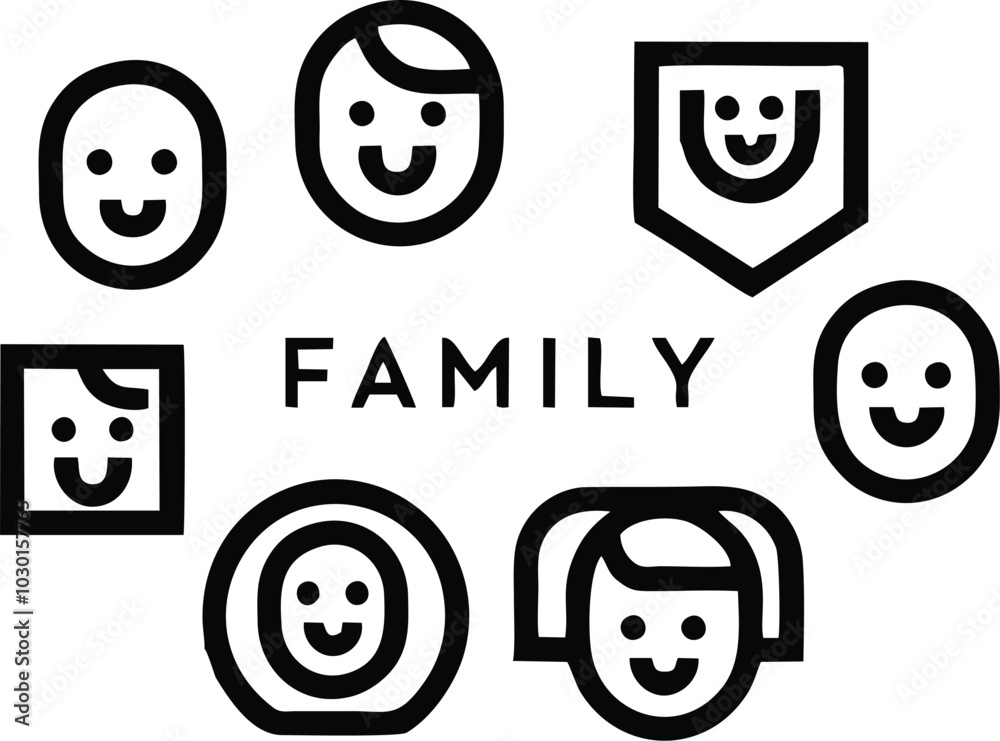 Family Web Icons Set Vector illustration logo concept design Family Web Icons Set Vector illustration logo concept design