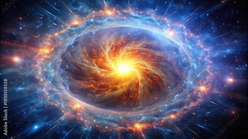 Fototapeta premium Minimalist high definition abstraction of galactic supernovae exploration