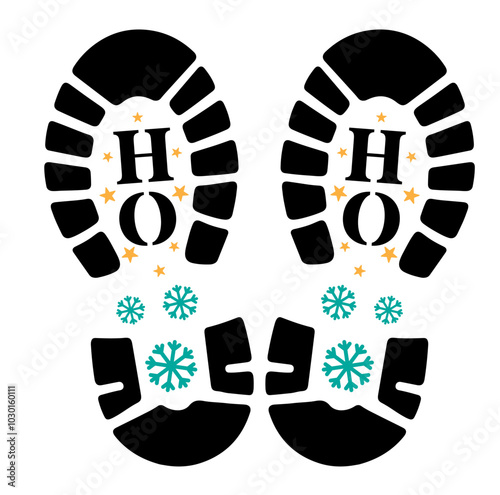 Santa's Foot prints vector illustration 