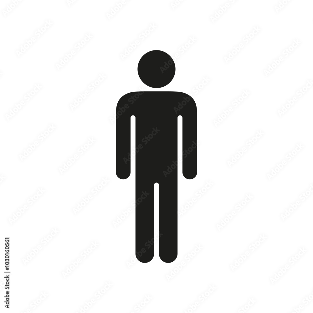 Single Human Figure Silhouette Icon. Person Solid Symbol. Isolated Vector Illustration Single Human Figure Silhouette Icon. Person Solid Symbol. Isolated Vector Illustration
