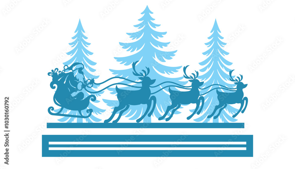Christmas Scene laser cut template, Winter scene vector illustration Christmas Scene laser cut template, Winter scene vector illustration