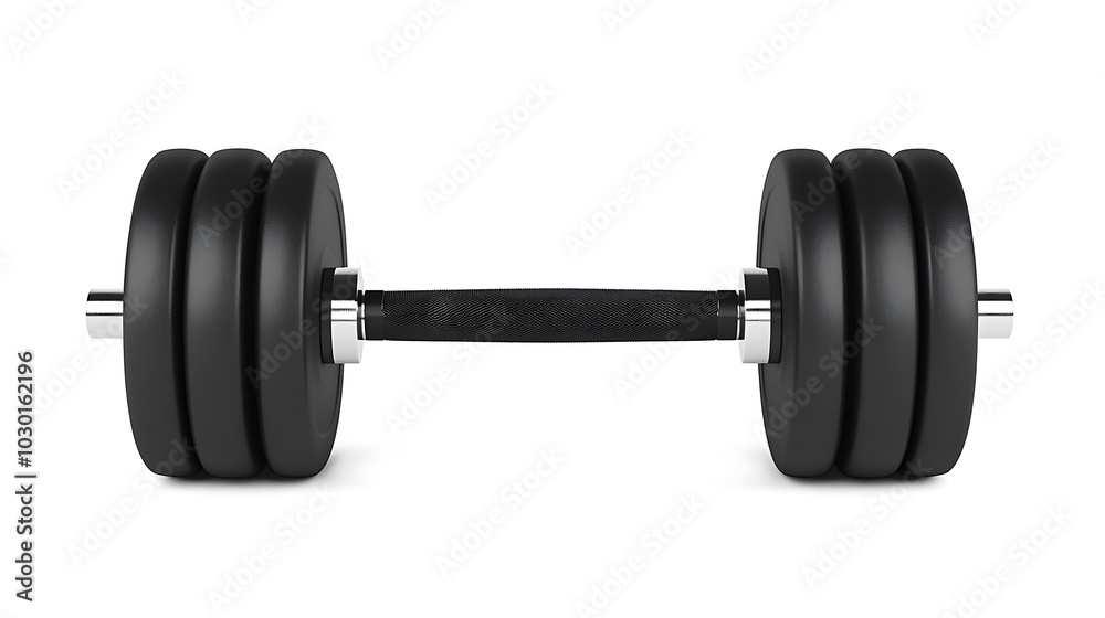 Image of a stylish black dumbbell, designed for intense weightlifting and strength training exercises. This heavy dumbbell is perfect for those looking to build muscle and increase overall strength Image of a stylish black dumbbell, designed for intense weightlifting and strength training exercises. This heavy dumbbell is perfect for those looking to build muscle and increase overall strength