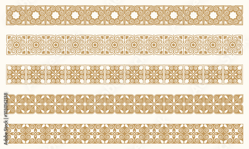 Set of ornamental borders