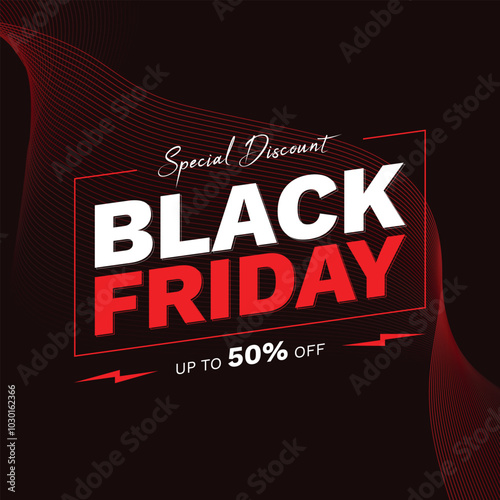 Black Friday Sale social media post or banner design template