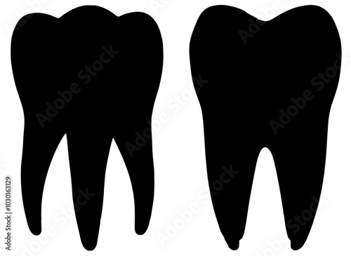 Silhouettes of teeth