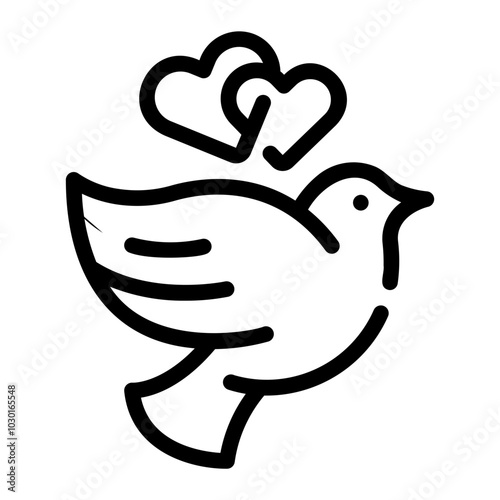 dove Line Icon