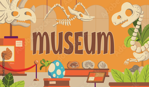International museum day background in flat design