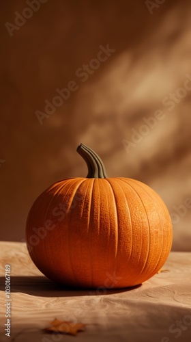 Minimalist Pumpkin with Soft Shadows - made with Generative AI