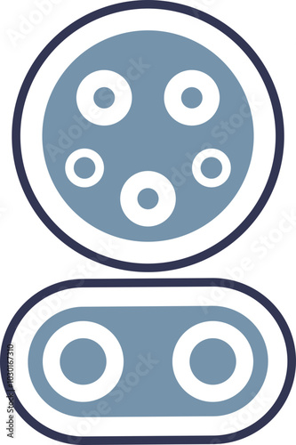Illustration of a CCS1 charger plug, symbolizing electric vehicle charging technology.