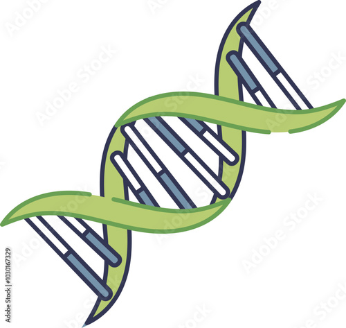 Illustration of a DNA double helix, symbolizing genetic information.