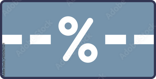 Percentage symbol with dashed lines, symbolizing road tax calculations.