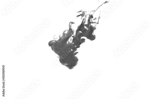 Black color-ink dye melt on white background,Abstract smoke pattern,Colored liquid dye,Splash paint