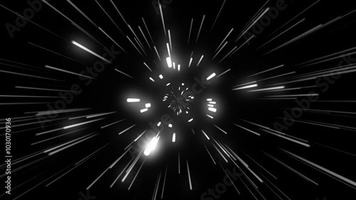 Neon particle rain, falling line background, shining bright white particle flow motion. Falling background animation. Glowing particles falling to the ground. Metaverse concept with outer space meteor