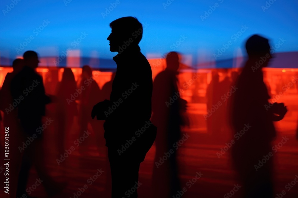 African Americans silhouette light adult. African Americans silhouette light adult.