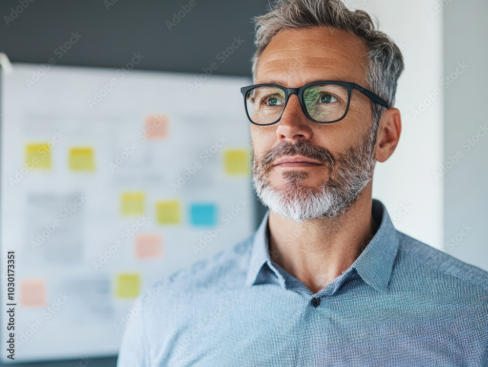 Determined Business Owner Developing Strategic Vision Determined Business Owner Developing Strategic Vision
