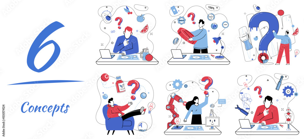 Obraz premium Innovative concepts vector illustration. Efficiency blooms when imagination guides path innovative concepts Achieve progress through lens original thought and innovative concepts In realm development